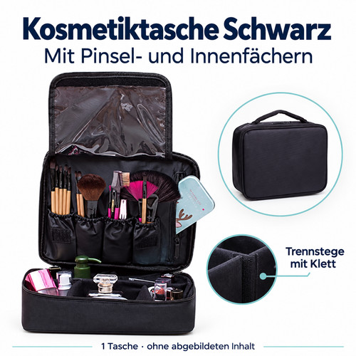 Kosmetiktasche schwarz oxford - kosmetiktasche,