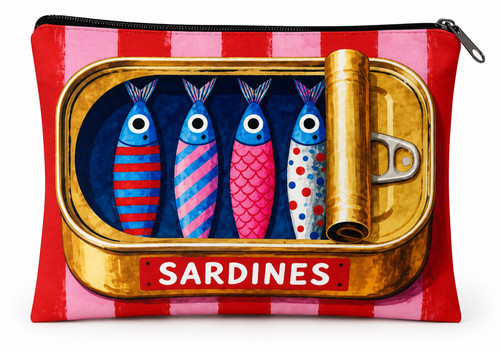 Colorful sardines cosmetic - colorful, bag